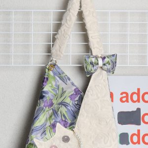 Mini Cute Chiffon Cat Underarm Crossbody Bag in Purple Iris - Spring Summer Fashion Accessory for Trendy Outfits