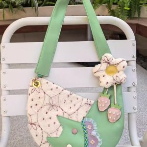 Mini Cute Chiffon Strawberry Crossbody Bag for Spring Summer - Adorable Cat Underarm Style Bag