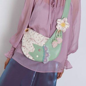 Mini Cute Chiffon Strawberry Crossbody Bag for Spring Summer - Adorable Cat Underarm Style Bag