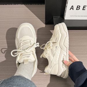 Minimalist Mesh Breathable Little White Sneakers for Women - 2025 Summer Sports Shoes with Niche Design