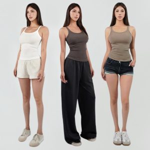 Minimalist Ribbed Slim Fit Elastic Strap Top - Chic Casual Wear for Effortless Style, Perfect for 90s and Y2K Fashion Lovers