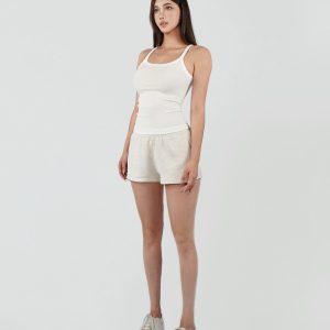 Minimalist Ribbed Slim Fit Elastic Strap Top - Chic Casual Wear for Effortless Style, Perfect for 90s and Y2K Fashion Lovers