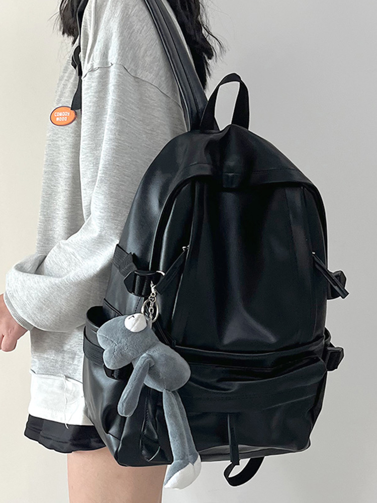 Minimalist Soft Cowhide Backpack for Men and Women, Large Capacity Laptop Bag, Lightweight School Backpack, Unisex Design Minimalist Soft Cowhide Backpack for Men and Women, Large Capacity Laptop Bag, Lightweight School Backpack, Unisex Design