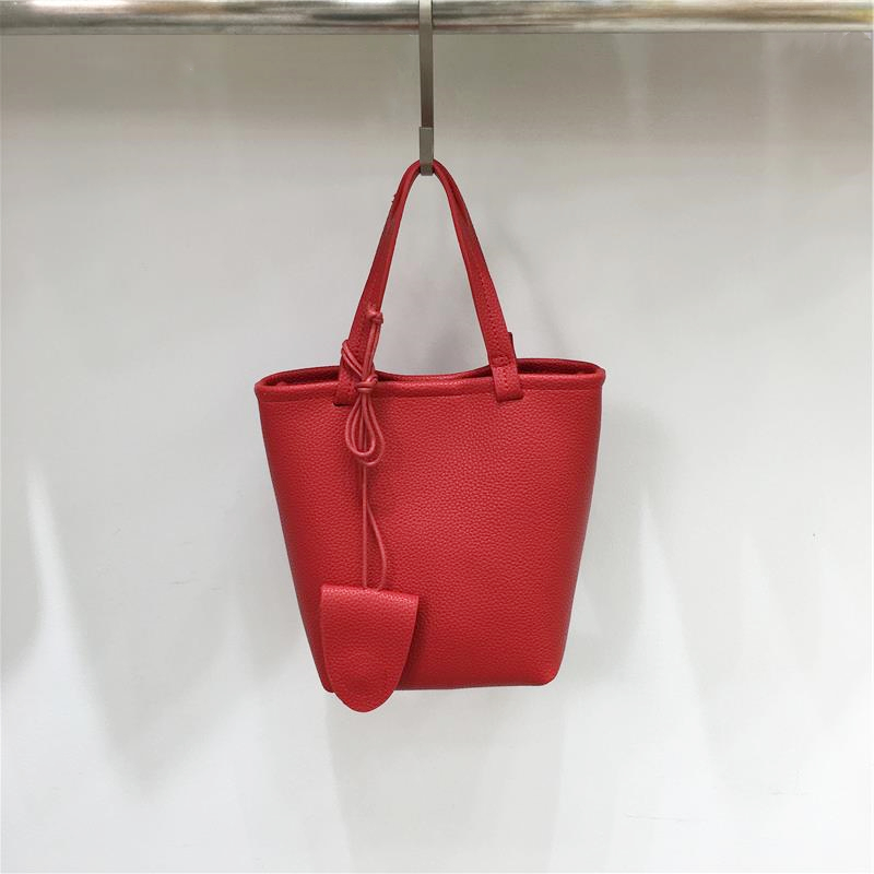 Minimalist Versatile Bucket Bag in Lychee Texture - Small Dirty Cabinet Niche Shoulder Crossbody Handbag for Everyday Use Minimalist Versatile Bucket Bag in Lychee Texture - Small Dirty Cabinet Niche Shoulder Crossbody Handbag for Everyday Use