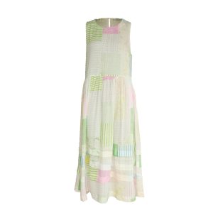 Mint Candy Retro Tencel Linen Vest Dress for Women - Summer Loose A-Line Long Skirt in Vintage Style