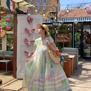 Mint Candy Retro Tencel Linen Vest Dress for Women - Summer Loose A-Line Long Skirt in Vintage Style