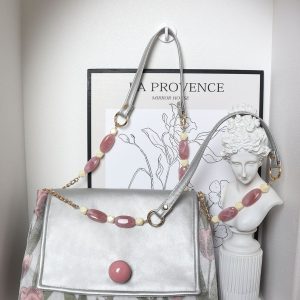 Mint Green Beaded Tote Bag - Summer Fresh Niche Envelope Shoulder Crossbody Bag for Effortless Style