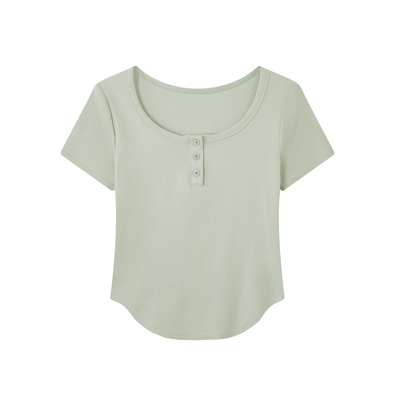 Mint Green Slim Fit Short Sleeve T-Shirt for Women - Flattering Summer Top, Unique Early Summer Style