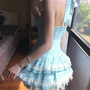 Mint Green Summer Dress for Women, Petite Princess Puff Skirt, Cute Sweet Design, Perfect for 90s and Y2K Inspired Looks