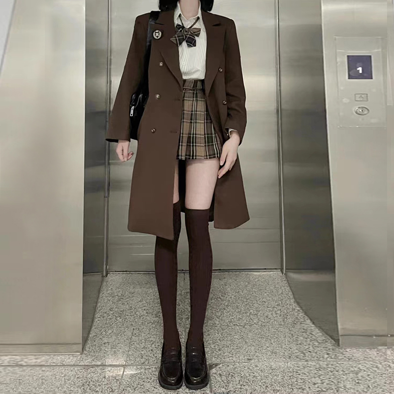 Mocha JK Plaid Skirt - Vintage-Inspired 90s Aesthetic, Ideal for Korean Style Outfits and Layering with Tees or Sweaters