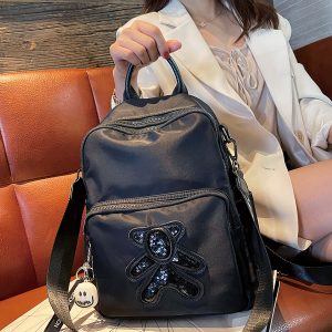 Multi-Layer Women's Backpack - Lightweight Water-Resistant Oxford Cloth Travel Bag for Commuters, Stylish and Functional