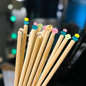 Natural Bamboo Tulip Chopsticks for One, Unpainted Non-Slip Design, Eco-Friendly Chinese Tableware, Anti-Mold Kitchen Utensils