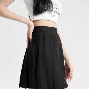 Navy Blue and Gray Pleated JK Skirt for Women - Solid Color Short Skirt, Perfect for Spring and Summer Fashion