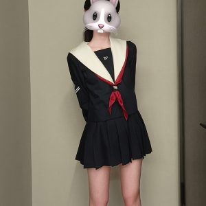 Navy Collar Coat Women's Pudding Bear JK Uniform Sailor Suit College Style Summer Fashion