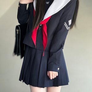 Navy Collar Coat Women's Pudding Bear JK Uniform Sailor Suit College Style Summer Fashion