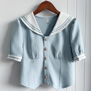 Navy Collar Pudding Bear JK Uniform Sailor Suit Set with Cake Skirt - Slimming College Style Outfit for 90s and Y2K Fashion Lovers