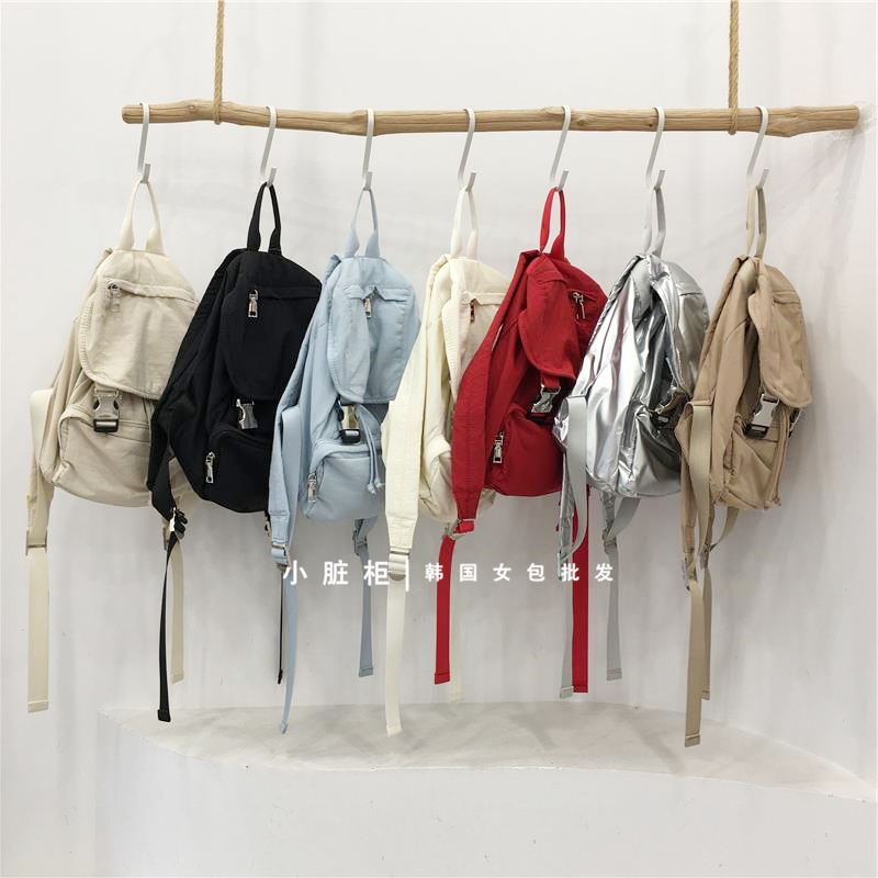 Nylon Buckle Handheld Backpack - Simple Travel Student Bag - Spring Summer 2023 Korean Style Dongdaemun Fashion