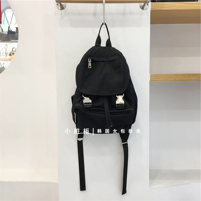 Nylon Buckle Handheld Backpack - Simple Travel Student Bag - Spring Summer 2023 Korean Style Dongdaemun Fashion