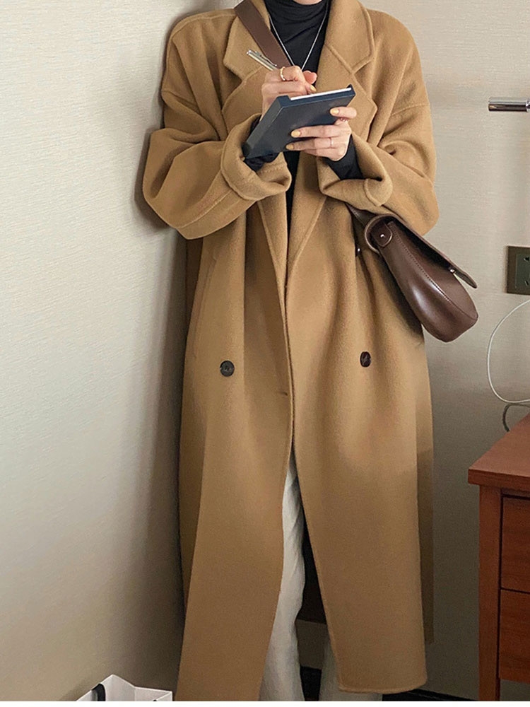 Oatmeal Cashmere Coat for Women, Mid-Length 2024 Winter Korean Style High-End Down Jacket with Thick Inner Lining Outerwear Oatmeal Cashmere Coat for Women, Mid-Length 2024 Winter Korean Style High-End Down Jacket with Thick Inner Lining Outerwear