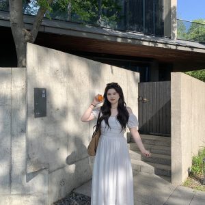 Off-Shoulder Little White Dress with Pleats, Embroidery, and Polka Dots – South France Holiday Style