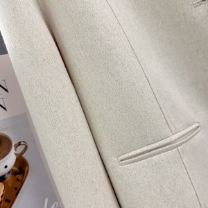 Off-White French Style Elegant Short Coat for Women - High-End Korean Design, Simple Spring Autumn Fashion 2025