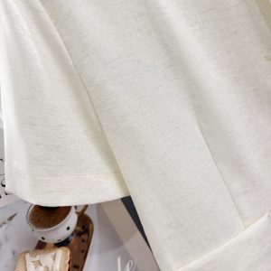 Off-White French-Style Elegant Short Jacket for Women - Chic Summer 2025 Petite Top, Trendy Fashion Essential