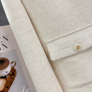 Off-White Lace Spliced Short Wind Coat for Women - French Elegant Spring Autumn 2025 Fashion