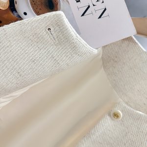 Off-White Lace Spliced Short Wind Coat for Women - French Elegant Spring Autumn 2025 Fashion