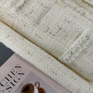 Off-White Lightweight Luxury Short Jacket for Women, Stylish Tassel Design for Autumn and Winter 2024, Elegant Layering Piece