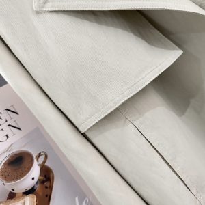 Off-White Short Trench Coat for Women - British Style, Spring 2025, Chic French Youthful Design for Autumn Fashion