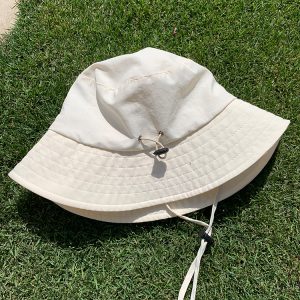 Off-White Women's Summer Quick-Dry Breathable Fisherman Hat with Drawstring for Sun Protection - Lightweight Thin Style