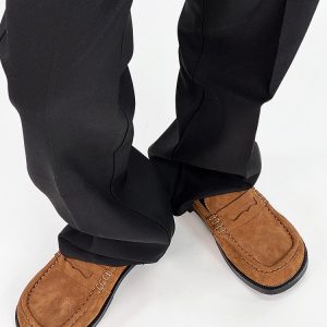 Old Money Retro Loafers for Men - Brown Suede Slip-On Dress Shoes, Easy Commuter Casual Footwear, Classic Vintage Style