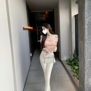 One-Shoulder Knitted Top - Sexy Internet Celebrity Style, Pure Desire, Trendy Y2K Fashion, Chic Korean Style Top