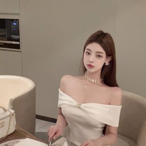 One-Shoulder Knitted Top - Sexy Internet Celebrity Style, Pure Desire, Trendy Y2K Fashion, Chic Korean Style Top