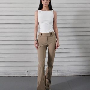 One-Shoulder Minimalist Fitted Sports Tank Top - French Style Thin Strap Base Layer for Activewear