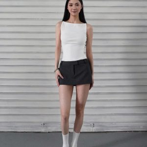 One-Shoulder Minimalist Fitted Sports Tank Top - French Style Thin Strap Base Layer for Activewear