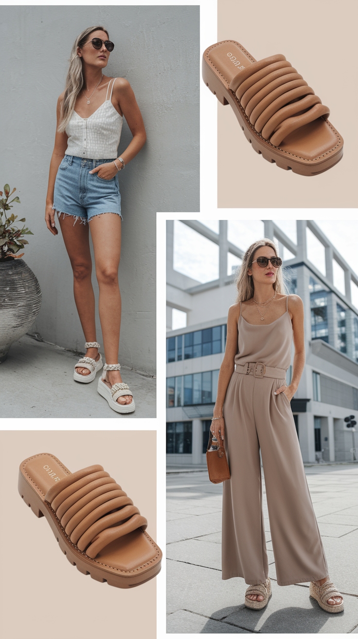 Outfits with Chunky Sandals for Effortless Style outfit idea