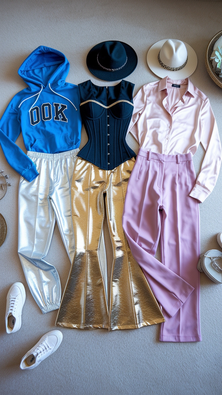 Chic Outfits with Metallic Pants for Every Event outfit idea