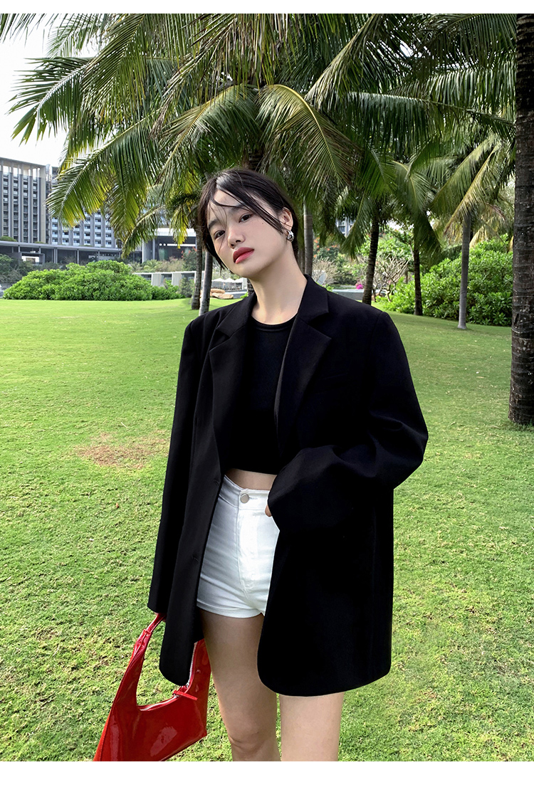 Oversized Gray Suit Jacket for Women, Loose Fit Blazer, Elegant Slimming Design, High-End Street Fashion, 2025 Spring Autumn Collection Oversized Gray Suit Jacket for Women, Loose Fit Blazer, Elegant Slimming Design, High-End Street Fashion, 2025 Spring Autumn Collection