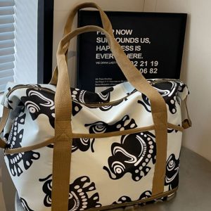 Oversized Nylon Travel Bag for Clothes, Suitcase with Pull Rod, Short Business Trip & Maternity Hospital Bag for Women