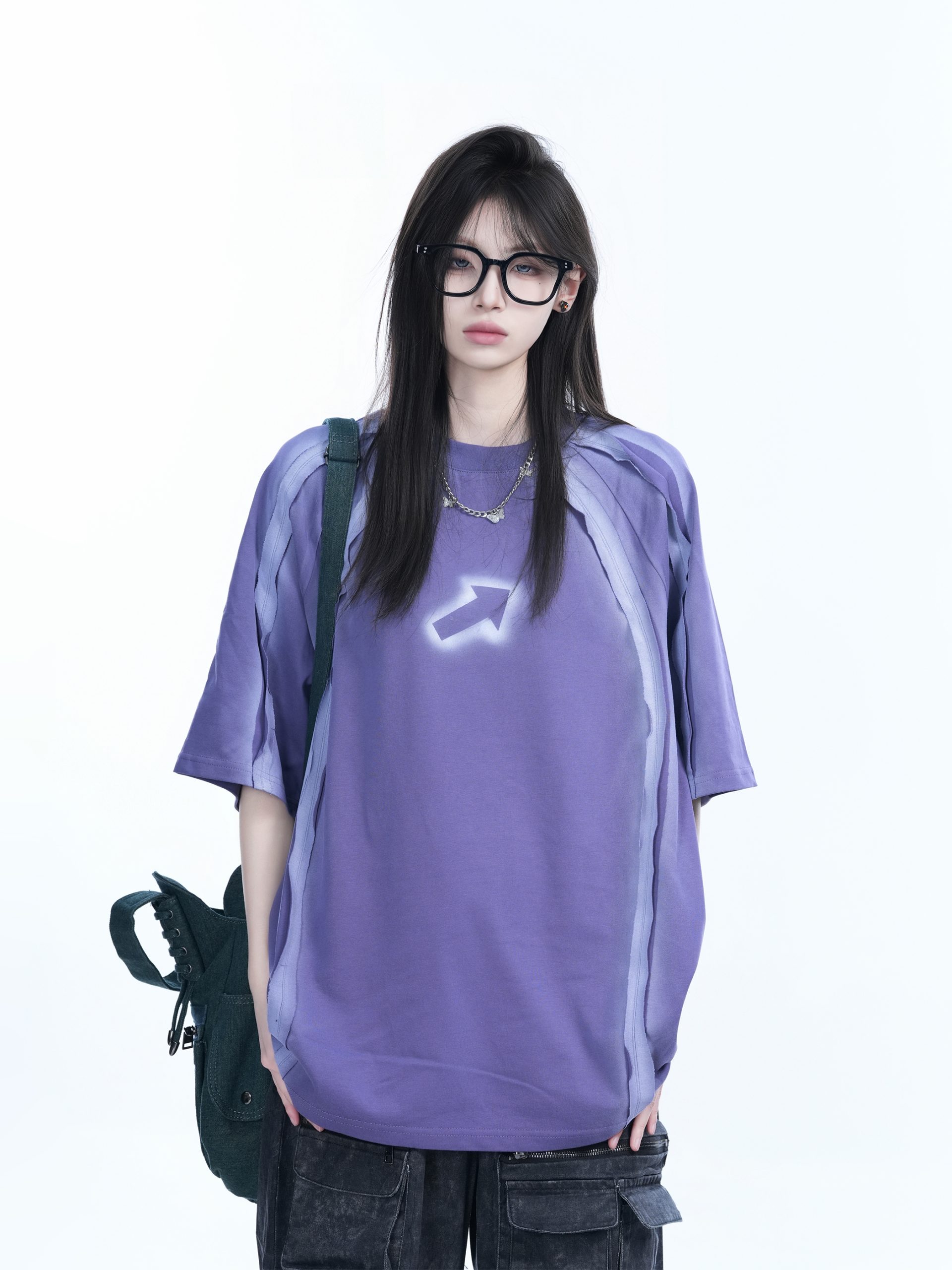 Oversized Tie-Dye Color-Blocking Short Sleeve T-Shirt for Women - Trendy Summer Top, Casual Loose Fit, Y2K Style Oversized Tie-Dye Color-Blocking Short Sleeve T-Shirt for Women - Trendy Summer Top, Casual Loose Fit, Y2K Style