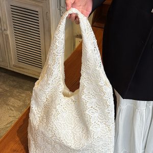 Pastoral Lace Tote Bag - Large Capacity Commuter Shoulder Bag, Versatile Niche Design for Everyday Style
