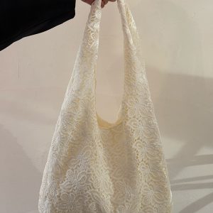 Pastoral Lace Tote Bag - Large Capacity Commuter Shoulder Bag, Versatile Niche Design for Everyday Style