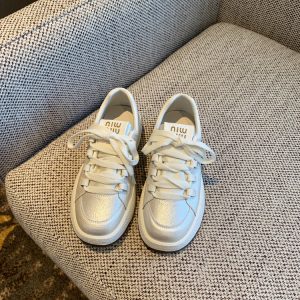 Pearl White Casual Sneakers for Women - 2025 Spring Versatile Lace-Up Height-Increasing Thick-Soled Little White Shoes