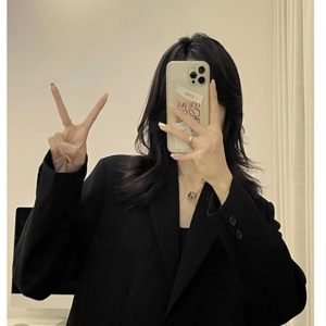 Petite Black One-Shoulder Blazer for Women - Korean Style High-End Casual Suit for Spring and Autumn 2025 Fashion