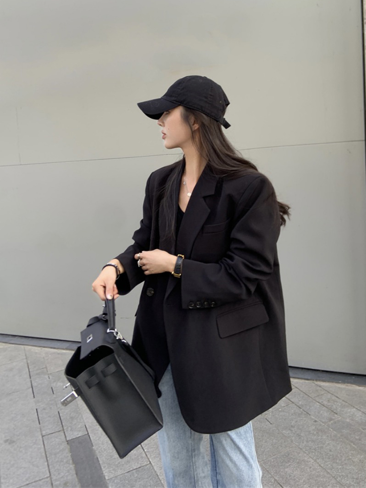 Petite Black Suit Jacket for Women - Trendy High-End Casual Blazer for Spring & Autumn 2025 Petite Black Suit Jacket for Women - Trendy High-End Casual Blazer for Spring & Autumn 2025