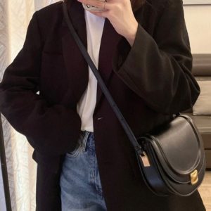 Petite Black Suit Jacket for Women - Trendy Slim Fit, Short Style, Korean Fashion for Spring and Autumn 2025