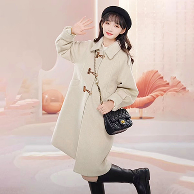 Petite Double-Sided Cashmere Wool Coat with Horn Buttons for Women - High-End Feel Autumn Winter 2024 Woolen Jacket Petite Double-Sided Cashmere Wool Coat with Horn Buttons for Women - High-End Feel Autumn Winter 2024 Woolen Jacket