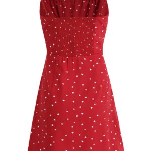 Petite French-Style Red Polka Dot Dress with Spaghetti Straps - Summer 2025 Vacation Fashion