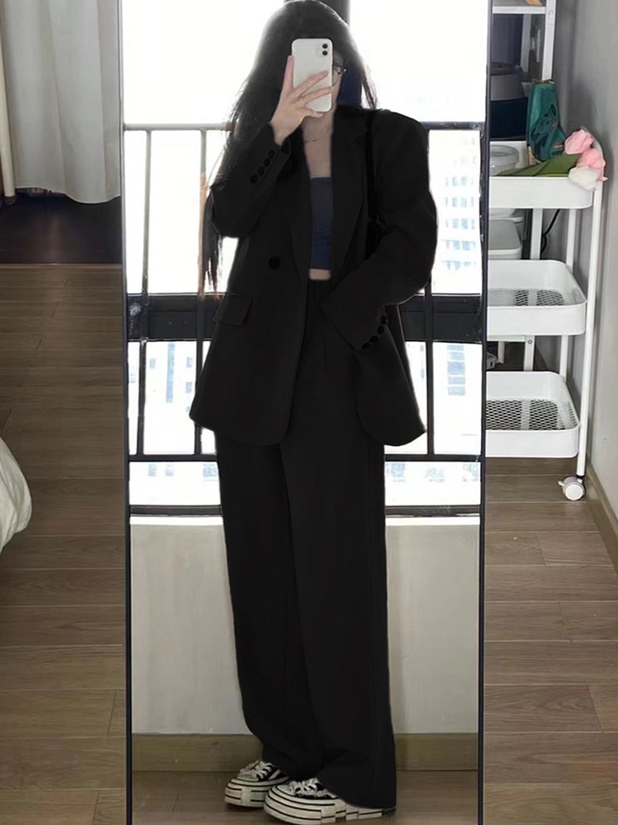 Petite Gray Suit Set for Women - Casual Blazer & Wide-Leg Pants, High-End Feel, Stylish 2025 Fashion Petite Gray Suit Set for Women - Casual Blazer & Wide-Leg Pants, High-End Feel, Stylish 2025 Fashion